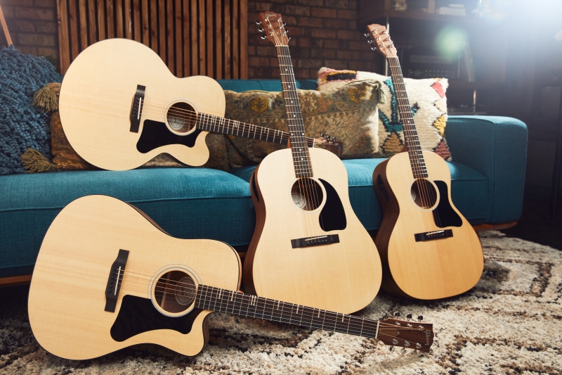 Gibson Generation Collection Family (Top, G-200, Bottom, G-Writer, Middle G-45, Right G-00), credit: Gibson