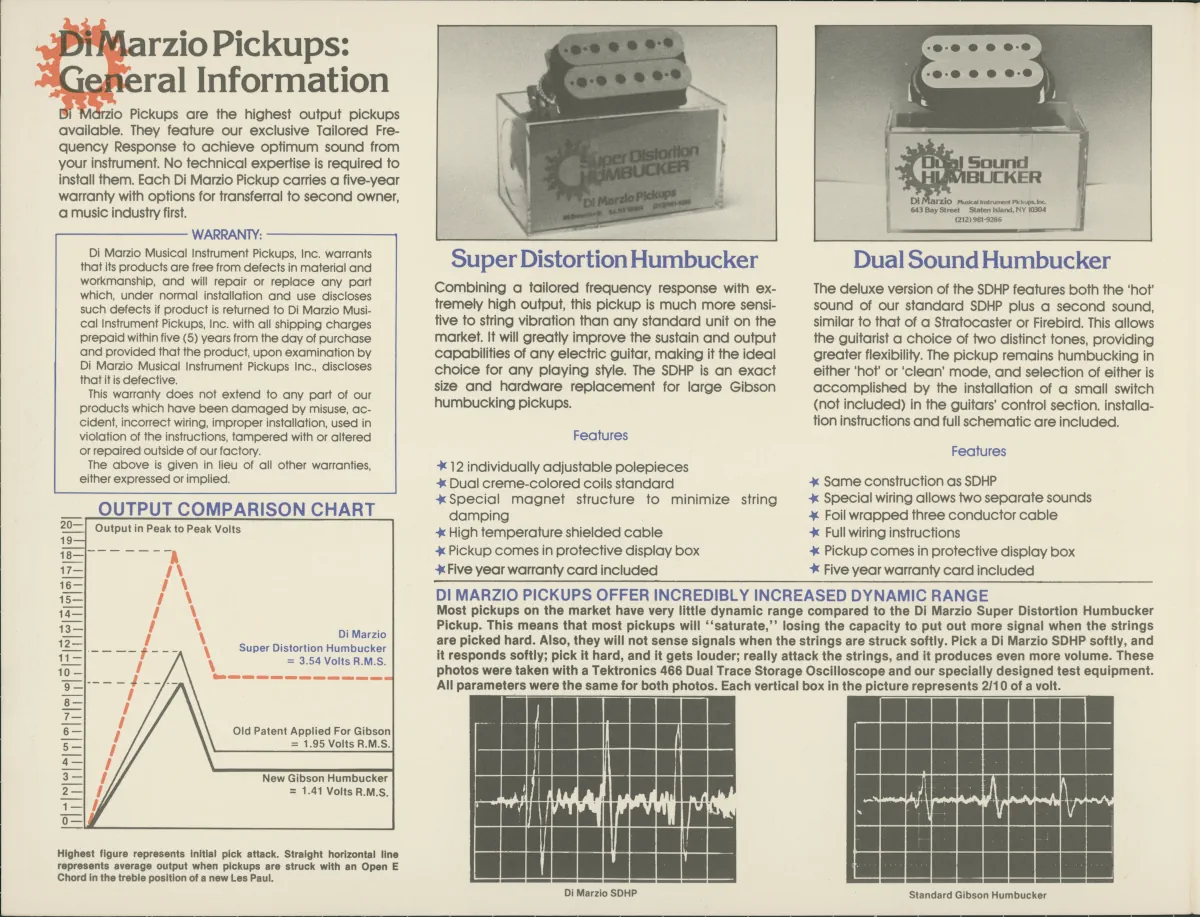 DiMarzio Catalogue 1976